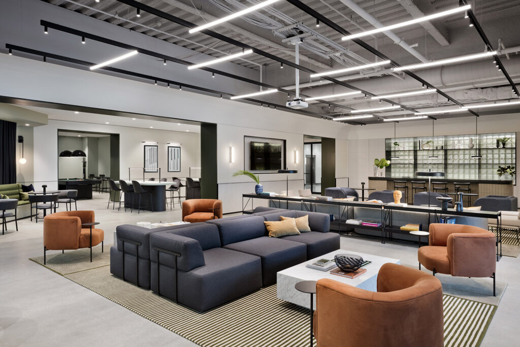 shared lounge for open office leases